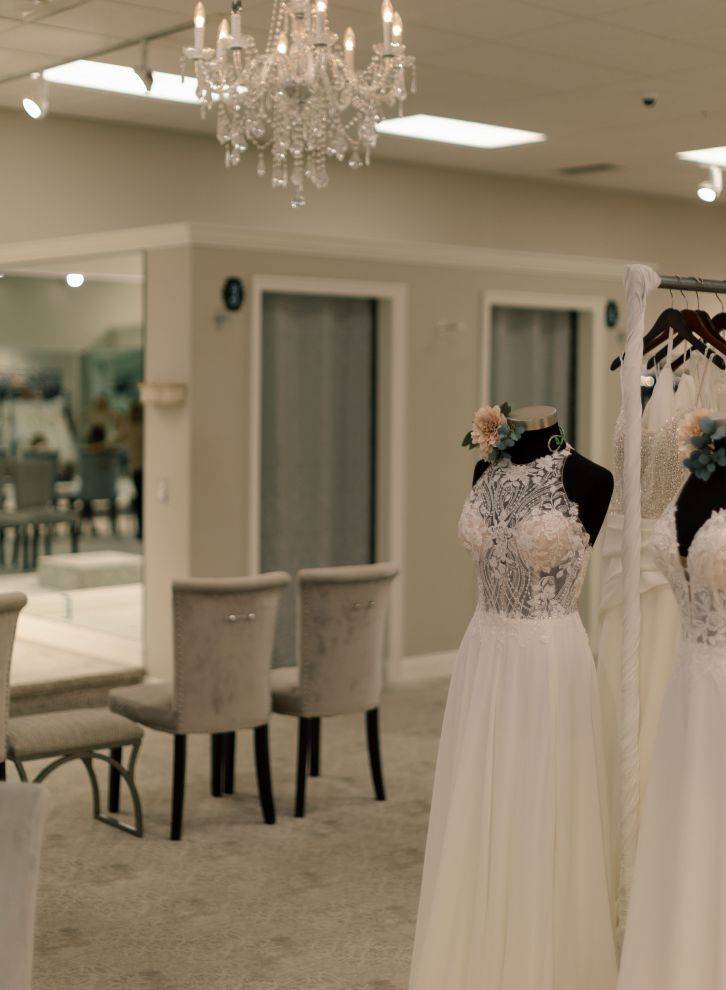 Photo of white bridal gowns